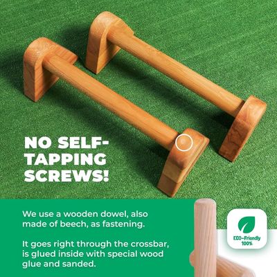 Logotipo personalizado Musculo de madera Push up Stands para Calisthenics Equipo de gimnasio de entrenamiento