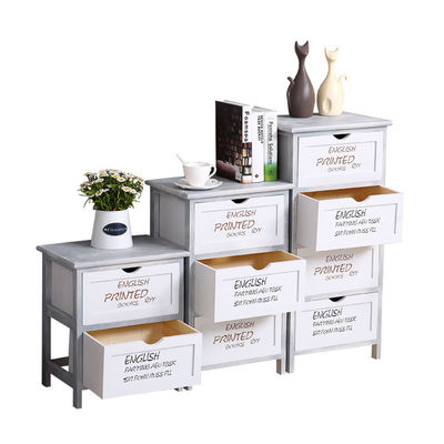 Estilo moderno Multicolor Verde Blanco Cesto de cajones para el dormitorio Hecho por madera personalizada