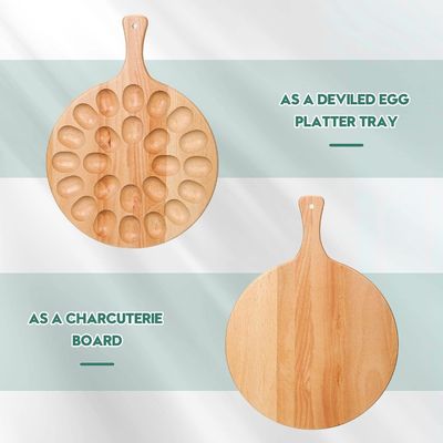 Plato de huevo de madera y tablero de charcutería para la Navidad de Pascua Diseño funcional
