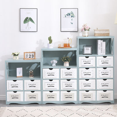 Estilo moderno Multicolor Verde Blanco Cesto de cajones para el dormitorio Hecho por madera personalizada