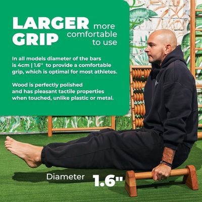 Logotipo personalizado Musculo de madera Push up Stands para Calisthenics Equipo de gimnasio de entrenamiento