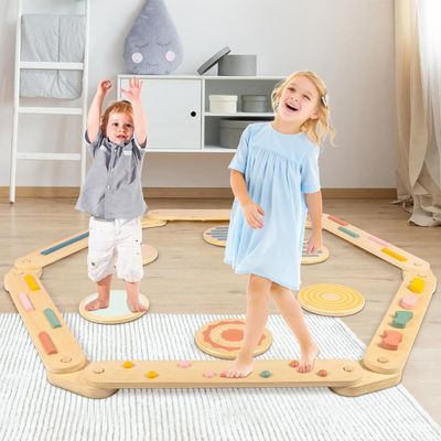 Muestra gratuita de vigas de equilibrio para niños pequeños y escalones para la construcción de coordinación