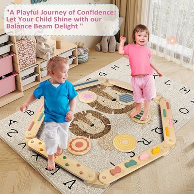 Muestra gratuita de vigas de equilibrio para niños pequeños y escalones para la construcción de coordinación