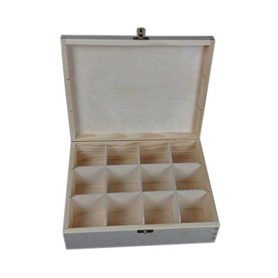 Caja de almacenamiento de té de madera con tapa transparente para impresión con láser Gravar diseño ecológico natural