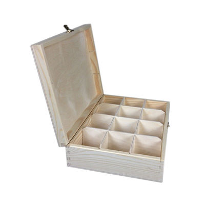 Caja de almacenamiento de té de madera con tapa transparente para impresión con láser Gravar diseño ecológico natural