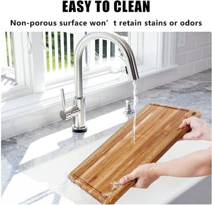 Como su pedido tablero de corte con mango de ranura de jugo tablero de corte de madera de acacia