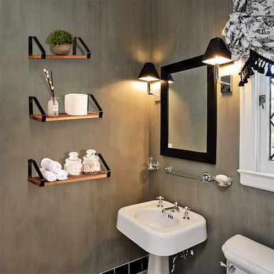 Estante flotante de pared de madera maciza de diseño moderno de gran cantidad para OEM/ODM