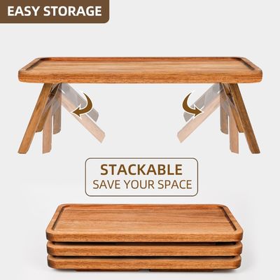 3 Niveles de madera de Cupcake Torre de visualización Stand de acacia de madera plegable bandeja de servicio para la parte