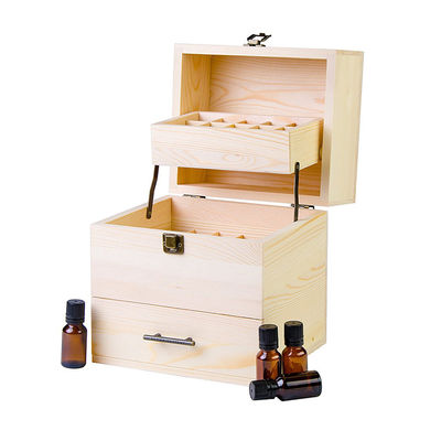 Caja de almacenamiento de aceite esencial de madera práctica con divisores hechos de madera ecológica