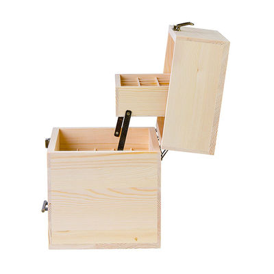 Caja de almacenamiento de aceite esencial de madera práctica con divisores hechos de madera ecológica