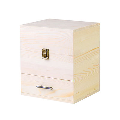 Caja de almacenamiento de aceite esencial de madera práctica con divisores hechos de madera ecológica