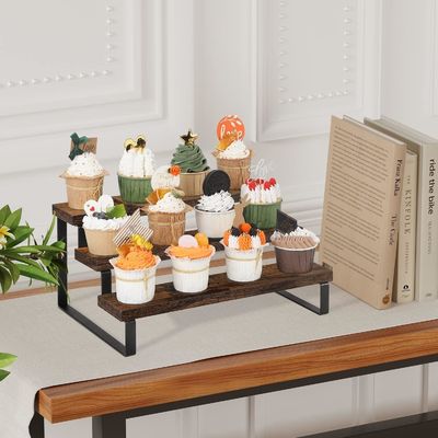 Función de soporte de pantalla de madera Ahorrar espacio 3 Niveles Cuenta de cocina organizador de rack de especias