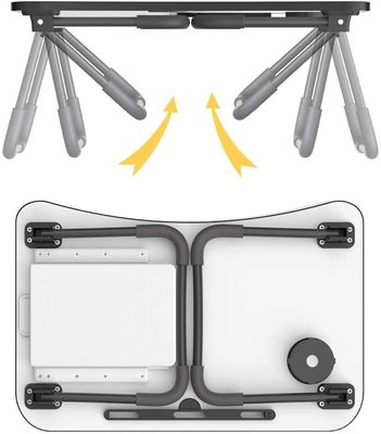 Escritorio portátil plegable ajustable de altura con cajón de almacenamiento y portavasos