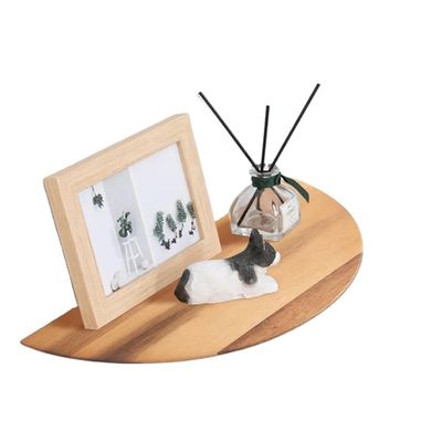 Tamaño personalizado Color Semi-círculo en forma de conjunto de 3 14 pulgadas de madera de acacia estanterías flotantes