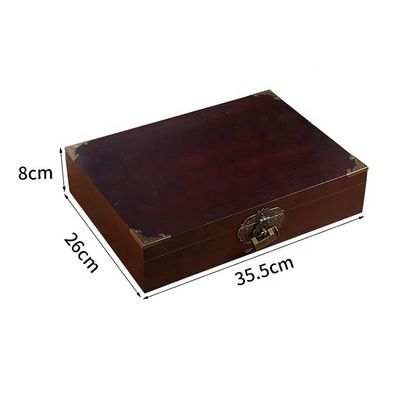 Logotipo personalizado Acceptable estilo vintage caja de regalo de joyería de madera con llave y candado