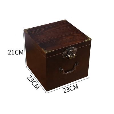 Logotipo personalizado Acceptable estilo vintage caja de regalo de joyería de madera con llave y candado