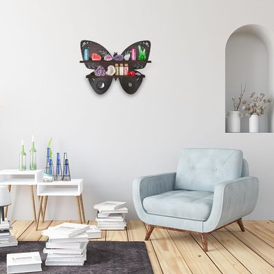 Contenedores de almacenamiento de diseño moderno para mariposas de madera pared estanterías flotantes en madera