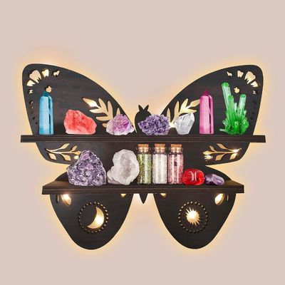 Contenedores de almacenamiento de diseño moderno para mariposas de madera pared estanterías flotantes en madera