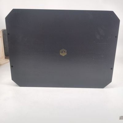 202406 bandeja negra de madera para servir material de madera de acacia bandeja de madera personalizada con asas