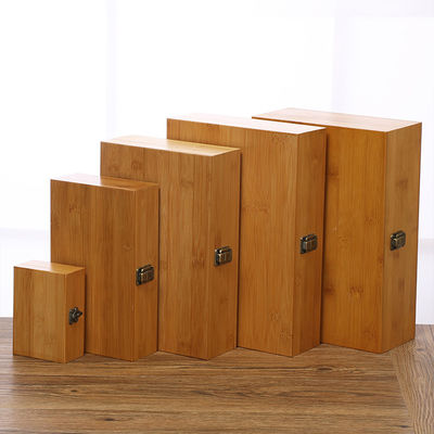 Logotipo personalizado aceptable Eco-amigable Rectángulo de bambú de madera 13x9x5cm Caja de almacenamiento