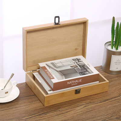 Logotipo personalizado aceptable Eco-amigable Rectángulo de bambú de madera 13x9x5cm Caja de almacenamiento