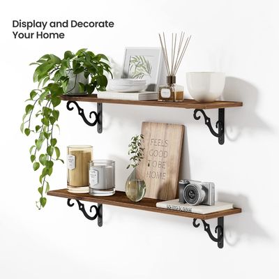 Diseño Popular Set de 2 estanterías flotantes de madera para necesidades domésticas