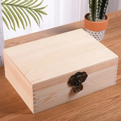 Lavar Manejo Estilo Vintage Personalizado Pequeña caja de fotos de boda de madera con cerradura