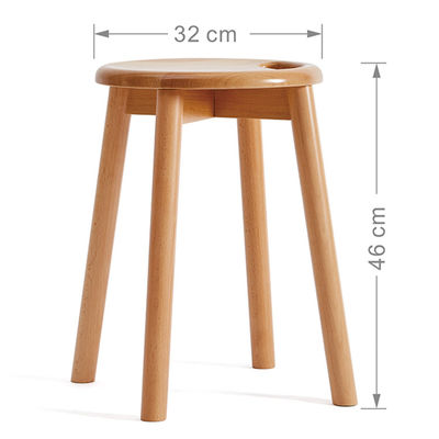 Embalaje de correo N Diseño moderno Taburete redondo pequeño de madera para cocina Sala de estar Decoración del hogar Taburete de muebles