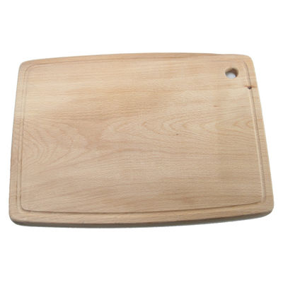 Tabla de corte de haya de madera sólida funcional y duradera con manija de impresión quemada