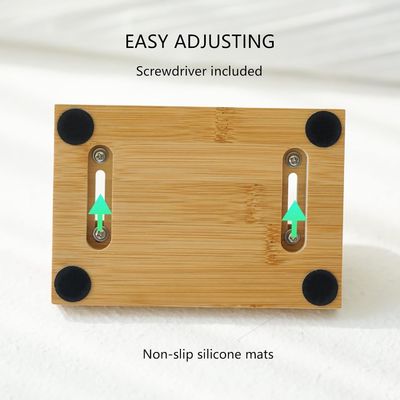 Diseño funcional Soporte de soporte de portátil de bambú con muelle ajustable encaja en todos los MacBook Multifuncional