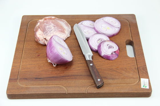 Tabla de corte de madera sólida funcional con mango de tamaño personalizado Impresión sostenible quemada