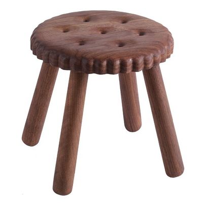 Delices de niños pequeños taburetes de madera personalizados en forma de galleta hechos de madera de haya y nuez