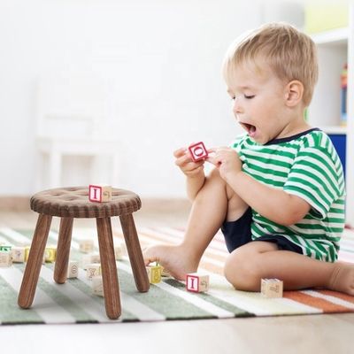 Delices de niños pequeños taburetes de madera personalizados en forma de galleta hechos de madera de haya y nuez