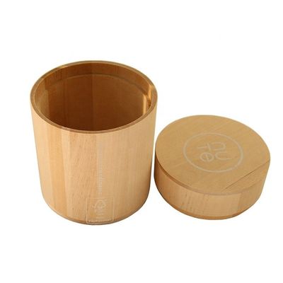 Europa Vitalucks Caja de cilindro de madera pequeña pintada de color claro