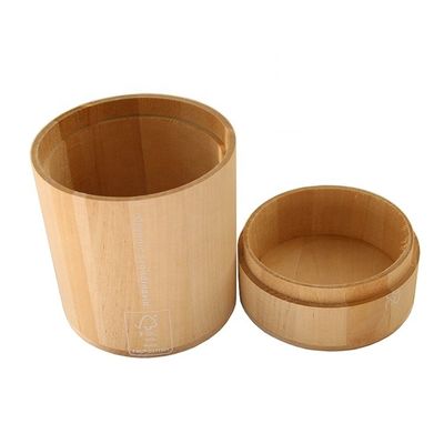 Europa Vitalucks Caja de cilindro de madera pequeña pintada de color claro