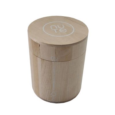 Europa Vitalucks Caja de cilindro de madera pequeña pintada de color claro