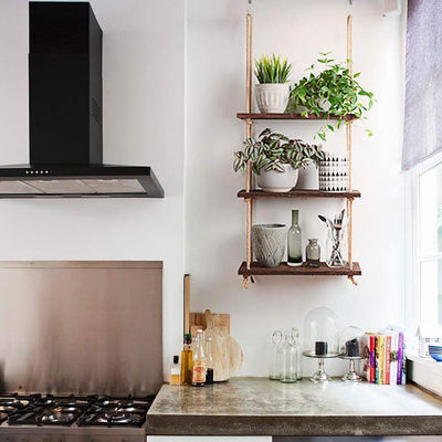 Estante de pared de cocina de madera plegada con logotipo personalizado para un acceso fácil y conveniente