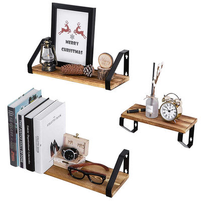 Household Esenciales Qingdao Vitalucks Superficie sólida Estante de pared flotante de madera Set de 3