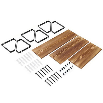 Household Esenciales Qingdao Vitalucks Superficie sólida Estante de pared flotante de madera Set de 3