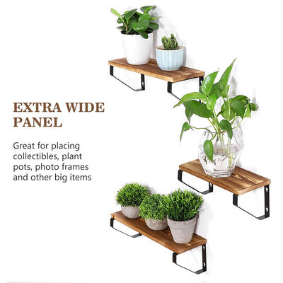 Household Esenciales Qingdao Vitalucks Superficie sólida Estante de pared flotante de madera Set de 3