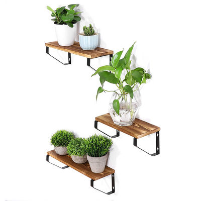 Household Esenciales Qingdao Vitalucks Superficie sólida Estante de pared flotante de madera Set de 3