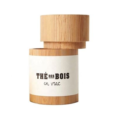 Caja de almacenamiento de té de madera Barril de contenedores para té café dulces Reproducción en relieve Impresión Manipulación