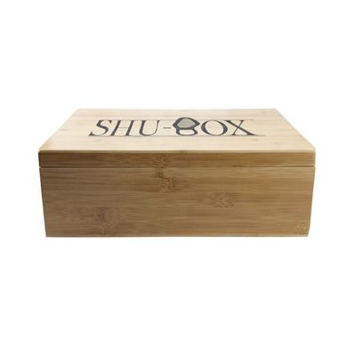 Estructura de madera Caja de zapatos rectangulares hecha a mano con impresión con grabado láser
