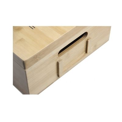 Estructura de madera Caja de zapatos rectangulares hecha a mano con impresión con grabado láser