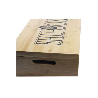 Estructura de madera Caja de zapatos rectangulares hecha a mano con impresión con grabado láser