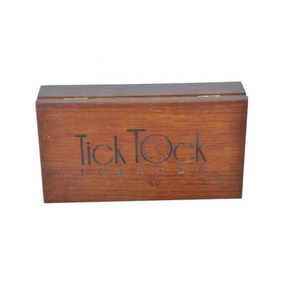 Logotipo y color personalizables Casilla de cigarrillos de madera con acabado barnizado