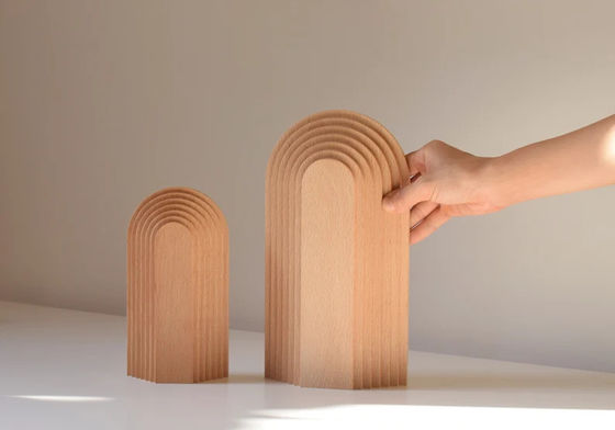 Diseño moderno Decoración de la casa de madera a medida Ilustración gráfica Art Decoración de arcos Escultura