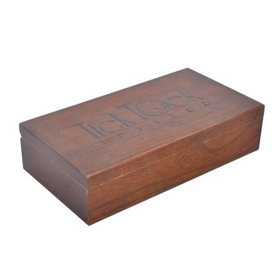 Logotipo y color personalizables Casilla de cigarrillos de madera con acabado barnizado