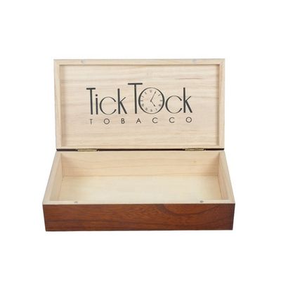 Logotipo y color personalizables Casilla de cigarrillos de madera con acabado barnizado