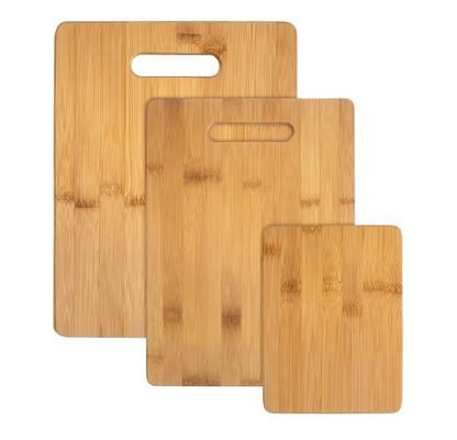 Tabla de corte de bambú extra grande de 3 piezas para tamaño personalizado e impresión en serigrafía
